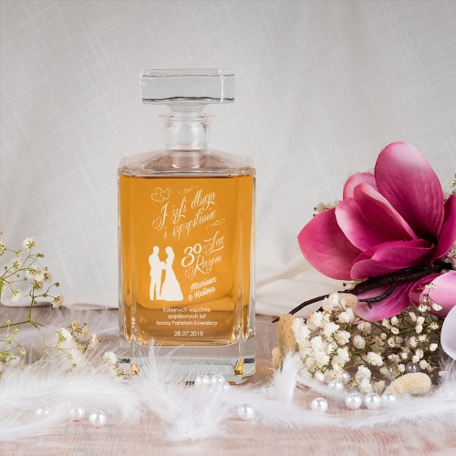 Karafka na whisky z grawerem na rocznicę ślubu