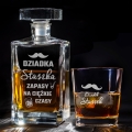 Karafka i szklanka na whisky z grawerem prezent dla dziadka