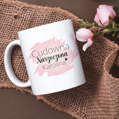 Kubek Dla Narzeczonej z Imieniem - Kubek z Nadrukiem Cudowna Narzeczona