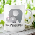 Kubek dla Mamy z Nadrukiem - Kubek na Dzień Matki - Kocham Cię Mamo Słoniki