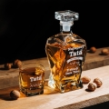 Łamana karafka z grawerem i szklanka do whisky, prezent dla taty