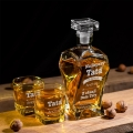 Łamana karafka z grawerem i 2 szklanki do whisky, prezent dla taty
