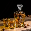 Karafka z  grawerem i 2 szklanki na whisky na wieczór kawalerski