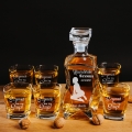 Karafka z  grawerem i 6 szklanek na whisky na wieczór kawalerski