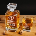 Karafka z grawerem i szklanka na whisky, prezent na urodziny