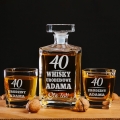 Karafka z grawerem i 2 szklanki na whisky, prezent na urodziny