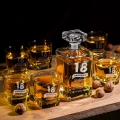 Karafka z grawerem i 6 szklanek na whisky, prezent na urodziny
