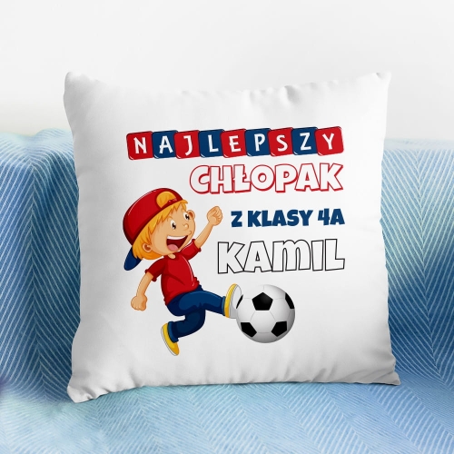 Prezent na Dzień Chłopaka dla Kolegów z Klasy - Poduszka z Imieniem dla Chłopaka