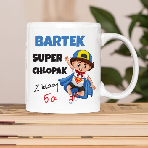 Prezent na Dzień Chłopaka dla Kolegów z Klasy - Kubek z Imieniem dla Chłopaka