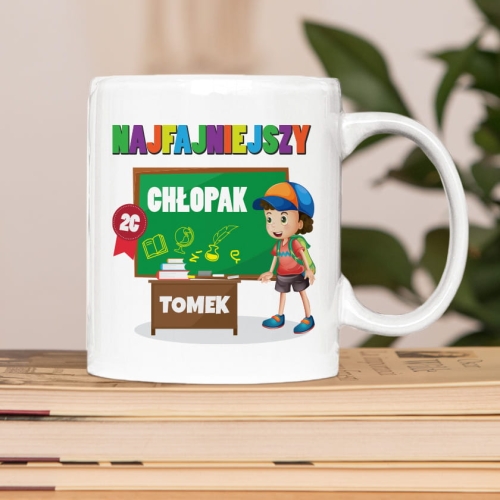 Prezent na Dzień Chłopaka dla Kolegów z Klasy - Kubek z Imieniem dla Chłopaka