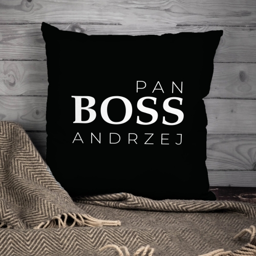 Prezent na Andrzejki - Poduszka z Imieniem Prezent dla Andrzeja - Pan Boss Andrzej
