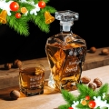 Karafka z Grawerem i Szklanka Do Whisky - Prezent na Święta - Wesołych Świąt Śnieżynki - Łamana