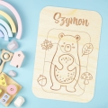Puzzle Drewniane dla Dzieci - Puzzle z Imieniem - Układanka drewniana dla dzieci - Miś