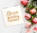 Lusterko z Grawerem - Prezent na Walentynki dla Niej - Dzień Dobry Piękna - Białe