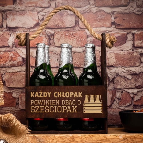 Nosidło na piwo z grawerem ciemne