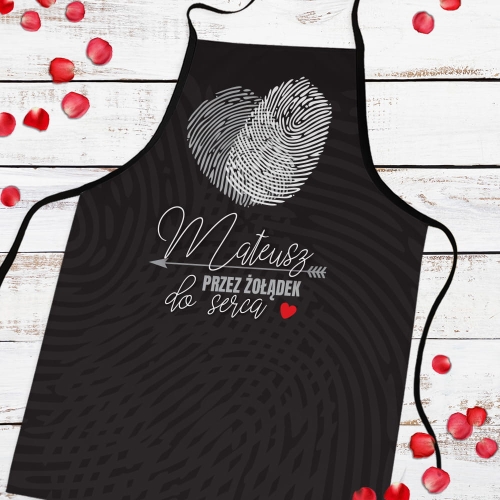 Fartuch Kuchenny - Prezent na Walentynki Dla Niego - Przez Żołądek do Serca dla Niego