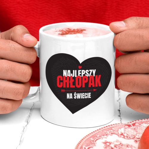 Kubek Na Walentynki - Prezent Dla Chłopaka - Najlepszy Chłopak Na Świecie Serce