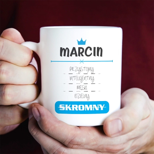 Kubek dla Chłopaka z Imieniem - Kubek na Dzień Chłopaka - Przystojny Inteligentny