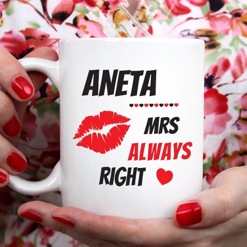 Kubek Dla Dziewczyny z Nadrukiem - Kubek na Dzień Kobiet - Mrs Always Right
