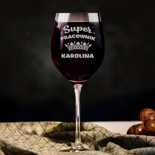 Kieliszek do Wina z Grawerem - Prezent dla Pracownika - Super Pracownik