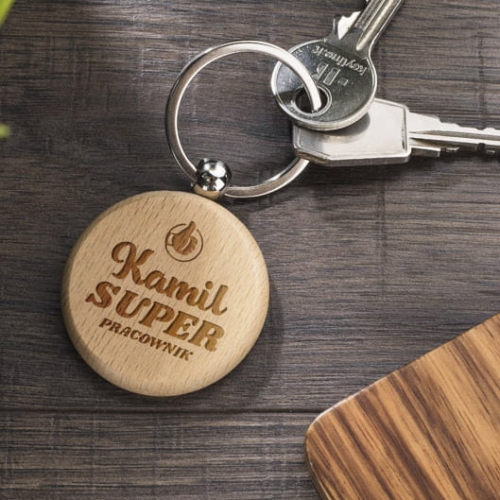Drewniany Brelok z Grawerem - Prezent dla Pracownika - Super Pracownik