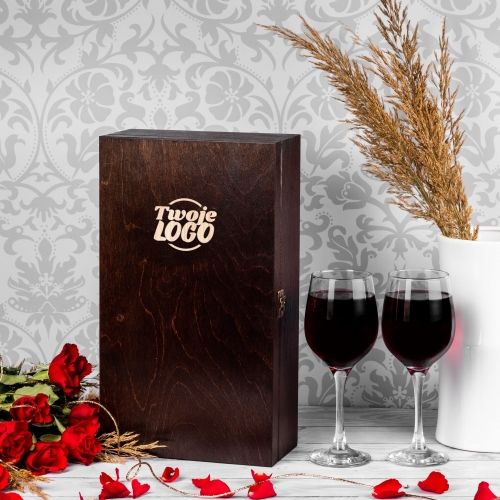 Kieliszki w Skrzynce z Grawerem - Prezent z Logo Firmy - Podwójna
