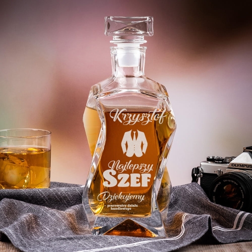 Karafka do Whisky z Grawerem - Prezent dla Szefa - Najlepszy Szef - Łamana