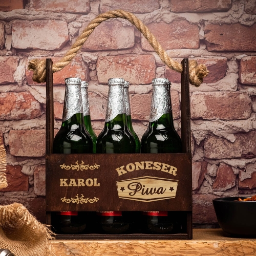 Nosidło na piwo z grawerem ciemne