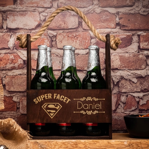 Nosidło na piwo z grawerem ciemne