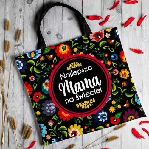 Torba Na Zakupy z Nadrukiem dla Mamy - Prezent na Dzień Matki - Folk