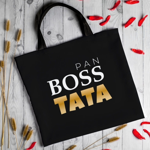 Torba Na Zakupy z Nadrukiem dla Taty - Prezent na Dzień Ojca - Pan Boss Tata