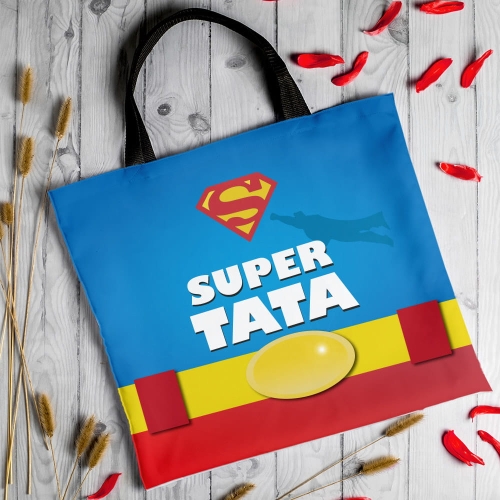 Torba Na Zakupy z Nadrukiem dla Taty - Prezent na Dzień Ojca -  Super Tata