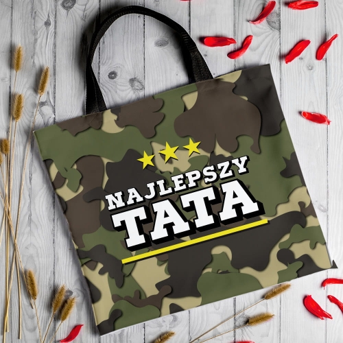 Torba Na Zakupy z Nadrukiem dla Taty - Prezent na Dzień Ojca - Najlepszy Tata Moro