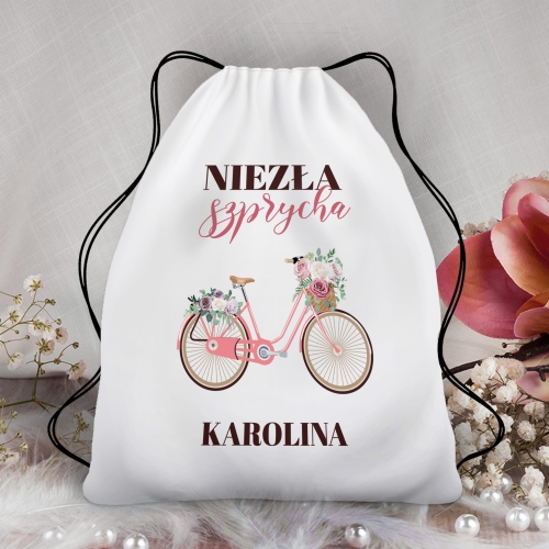 Worek na Buty Workoplecak z Nadrukiem - Prezent dla Rowerzysty, Rowerzystki - Niezła Szprycha