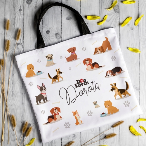 Torba z Nadrukiem - Torba z Psem - Prezent dla Psiarza z Imieniem - Dog Lover
torebka z psem
torba z psem