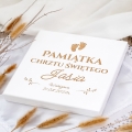 Pudełko Na Pieniądze Chrzest - Pamiątka Chrztu Świętego w Pudełku z Grawerem - Stópki