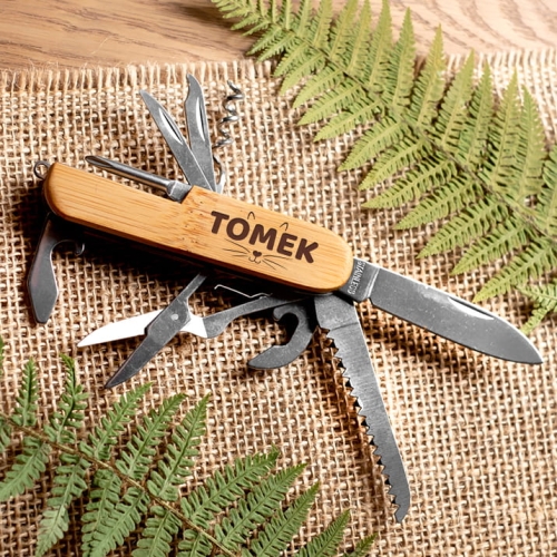 Scyzoryk z Grawerem - Prezent dla Miłośnika Kotów - Scyzoryk dla Kociarza z Imieniem