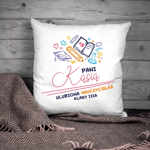 Poduszka dla Nauczycielki - Prezent na Dzień Nauczyciela - Ulubiona Nauczycielka