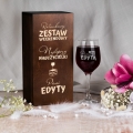 Kieliszek do Wina w Skrzynce z Grawerem - Prezent dla Nauczycielki - Prezent na Dzień Nauczyciela