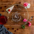 Szklana Patera na Ciasto Tort z Grawerem - Prezent na Ślub dla Pary Młodej - W Dniu Ślubu