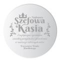 Szklana Patera na Ciasto Tort z Grawerem dla Szefowej - Prezent dla Szefowej - Najlepsza Szefowa