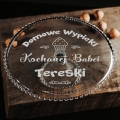 Szklana Patera na Ciasto Tort z Grawerem dla Babci - Prezent na Dzień Babci - Domowe Wypieki Kochanej Babci