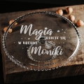 Szklana Patera na Ciasto Tort z Grawerem na Prezent - Magia Dzieje się w Kuchni