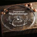 Szklana Patera na Ciasto Tort z Grawerem - Prezent na Ślub dla Pary Młodej - Wszystkiego Najsłodszego