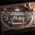 Szklana Patera na Ciasto Tort z Grawerem dla Mamy - Prezent na Dzień Matki - Królestwo Najlepszej Mamy