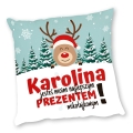 Poduszka Mikołajkowa z Nadrukiem - Prezent na Mikołajki Święta z Imieniem - Jesteś Moim Prezentem