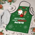 Mikołajkowy Fartuch Kuchenny z Nadrukiem - Fartuch na Mikołajki Święta - Najlepszy na Świecie Mikołaj