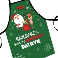 Mikołajkowy Fartuch Kuchenny z Nadrukiem - Fartuch na Mikołajki Święta - Najlepszy na Świecie Mikołaj