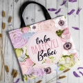Torba Na Zakupy dla Babci - Prezent na Dzień Babci - Pastelowe Róże