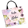 Torba Na Zakupy dla Babci - Prezent na Dzień Babci - Pastelowe Róże